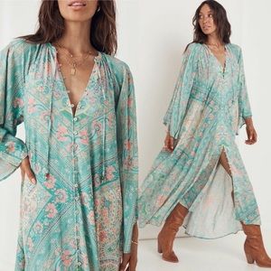 Spell Teal and Pink Bohemian Maxi Dress